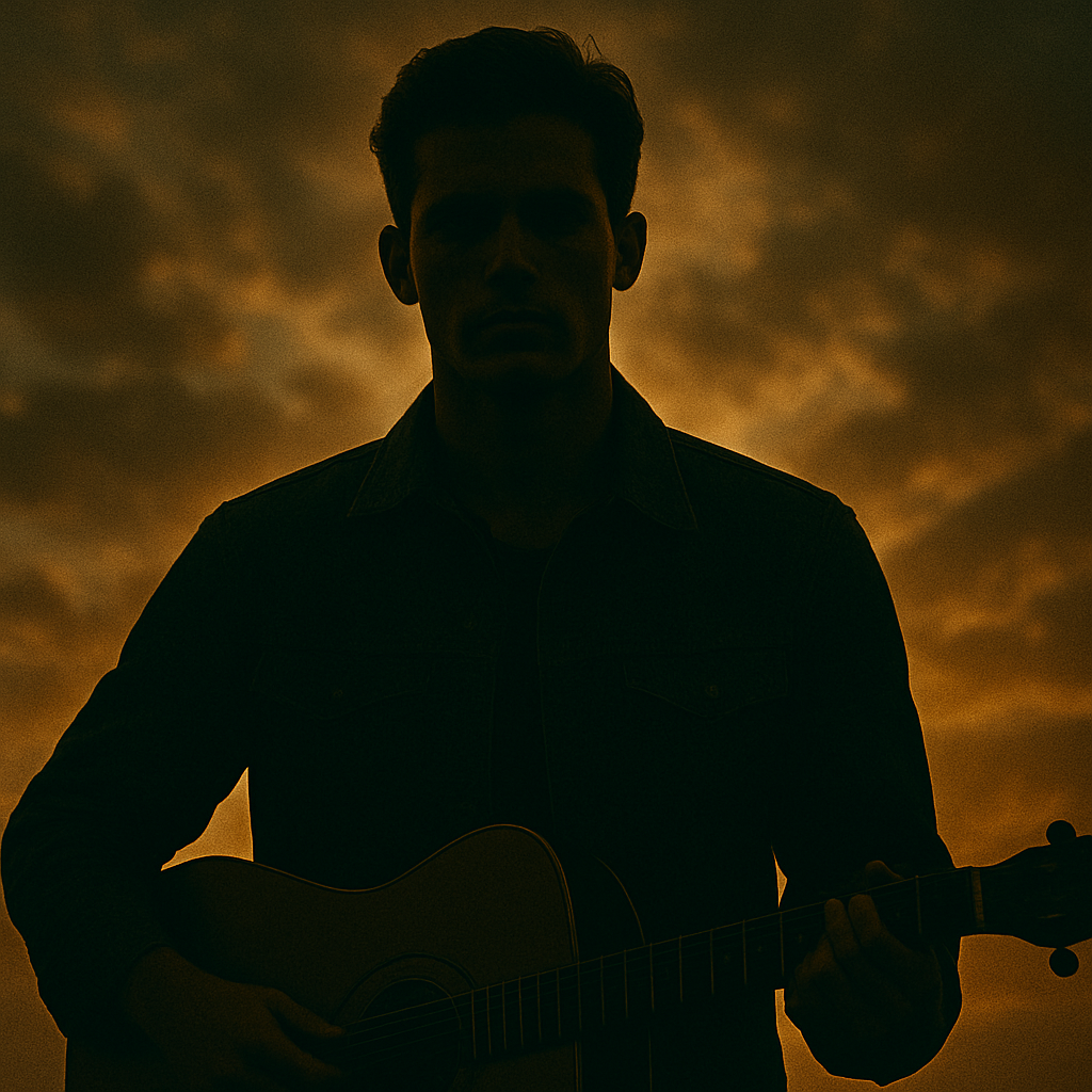 Hank Colt silhouette with guitar